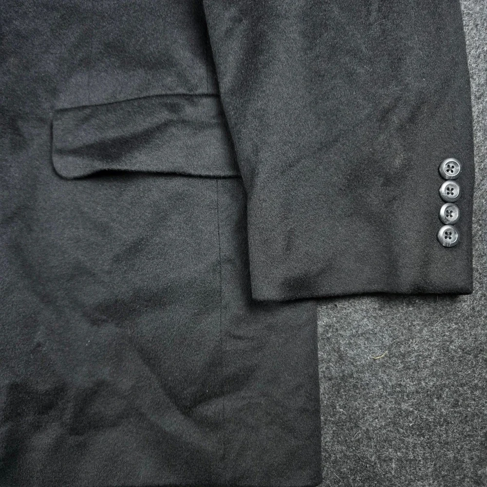 Nordstrom Loro Piana Men's Black Cashmere Double Breasted Blazer Coat Size 43R